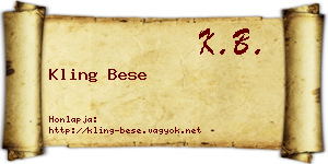 Kling Bese névjegykártya